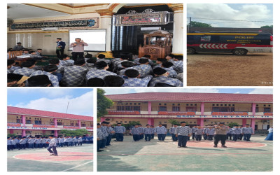 Cegah Kenakalan Remaja, Sat Binmas Polres Lampung Tengah Berikan Penyuluhan Kedisiplinan kepada Siswa SMP IT Bustanul Ulum